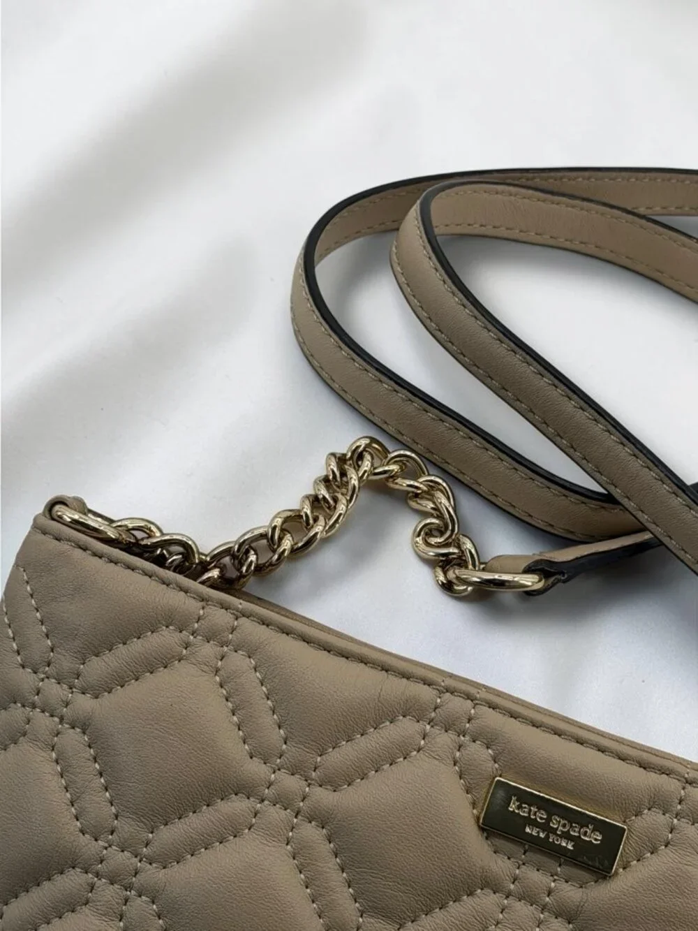 Kate Spade Nude Quilted Leather Geometric Bag